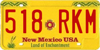 NM license plate 518RKM
