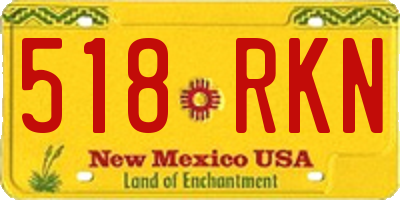 NM license plate 518RKN
