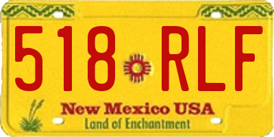 NM license plate 518RLF