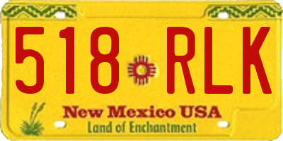 NM license plate 518RLK