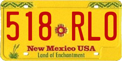NM license plate 518RLO