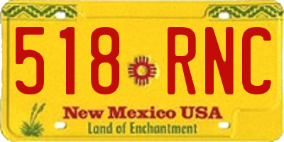 NM license plate 518RNC