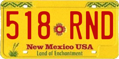 NM license plate 518RND