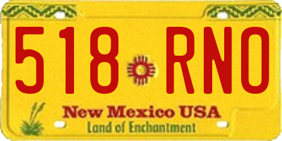 NM license plate 518RNO