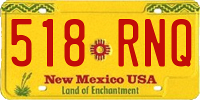 NM license plate 518RNQ