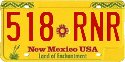 NM license plate 518RNR