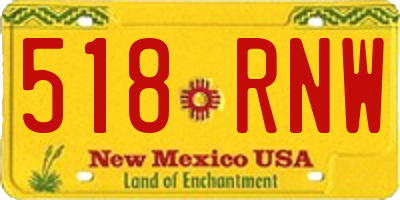 NM license plate 518RNW