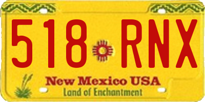 NM license plate 518RNX