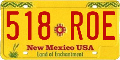 NM license plate 518ROE