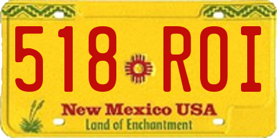 NM license plate 518ROI