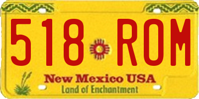 NM license plate 518ROM
