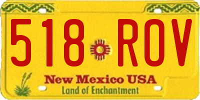 NM license plate 518ROV