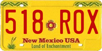 NM license plate 518ROX
