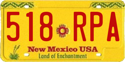 NM license plate 518RPA