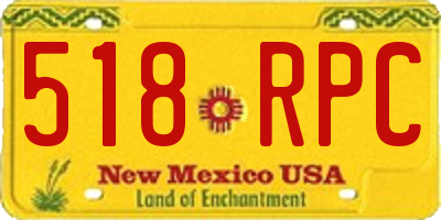 NM license plate 518RPC