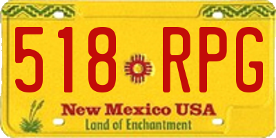 NM license plate 518RPG