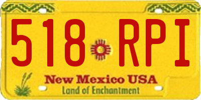 NM license plate 518RPI