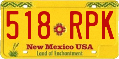 NM license plate 518RPK