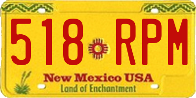 NM license plate 518RPM