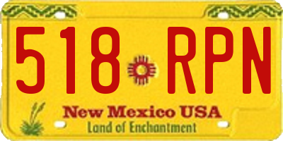 NM license plate 518RPN