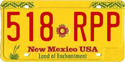 NM license plate 518RPP