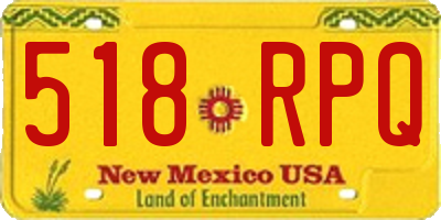 NM license plate 518RPQ