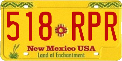 NM license plate 518RPR