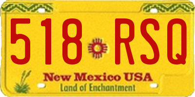 NM license plate 518RSQ