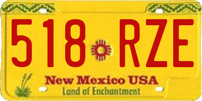 NM license plate 518RZE