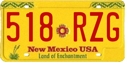 NM license plate 518RZG