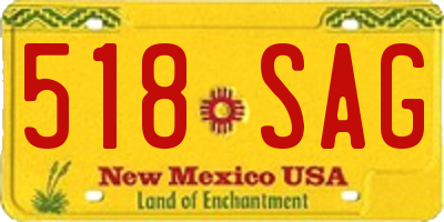 NM license plate 518SAG