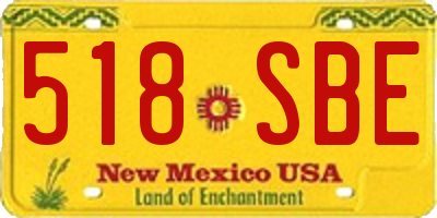 NM license plate 518SBE