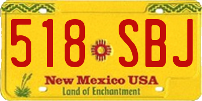 NM license plate 518SBJ