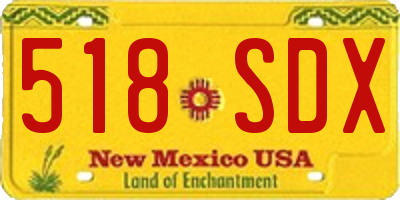 NM license plate 518SDX