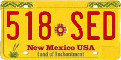 NM license plate 518SED