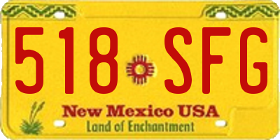 NM license plate 518SFG