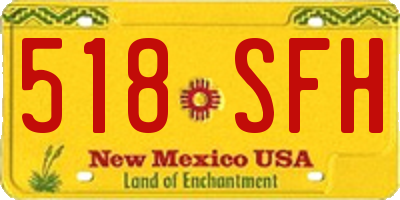 NM license plate 518SFH
