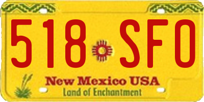 NM license plate 518SFO