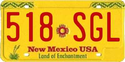 NM license plate 518SGL