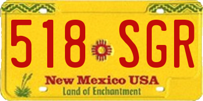 NM license plate 518SGR