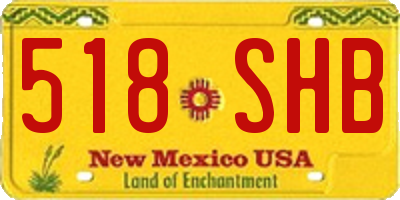 NM license plate 518SHB
