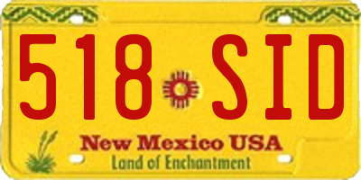 NM license plate 518SID