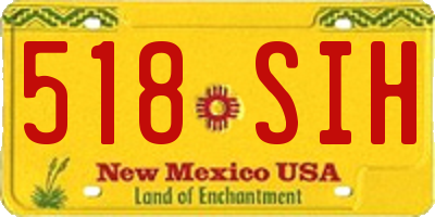 NM license plate 518SIH