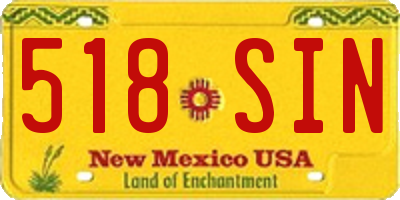 NM license plate 518SIN