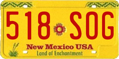 NM license plate 518SOG