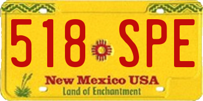 NM license plate 518SPE