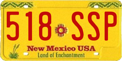 NM license plate 518SSP