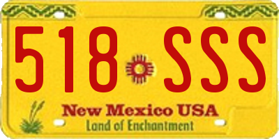 NM license plate 518SSS