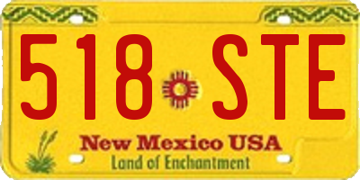 NM license plate 518STE
