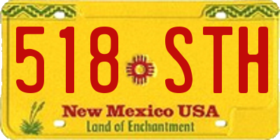 NM license plate 518STH